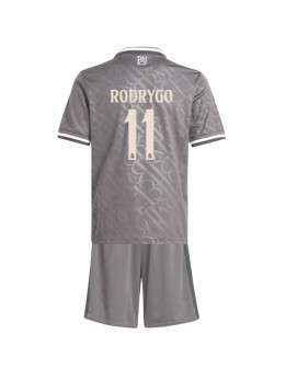 Real Madrid Rodrygo Goes #11 Ausweichtrikot für Kinder 2024-25 Kurzarm (+ Kurze Hosen)